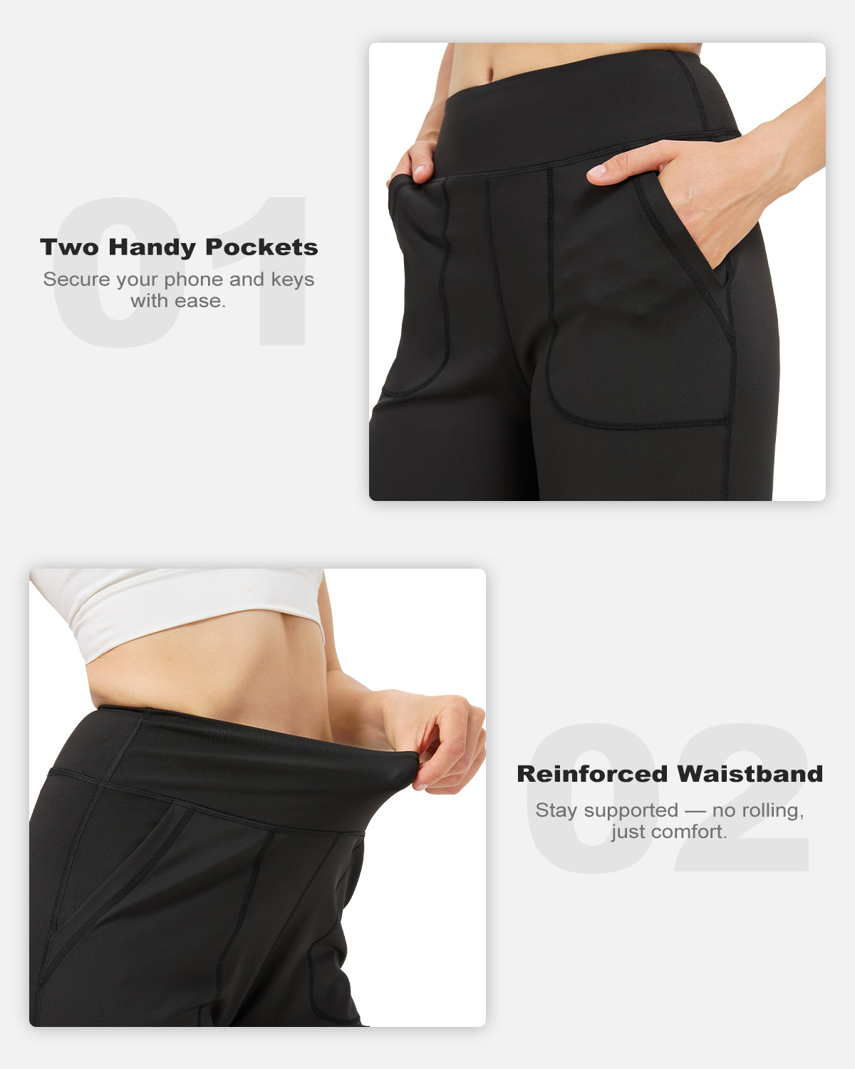 Tall Women's Wide Leg Yoga Pants with Front Pockets