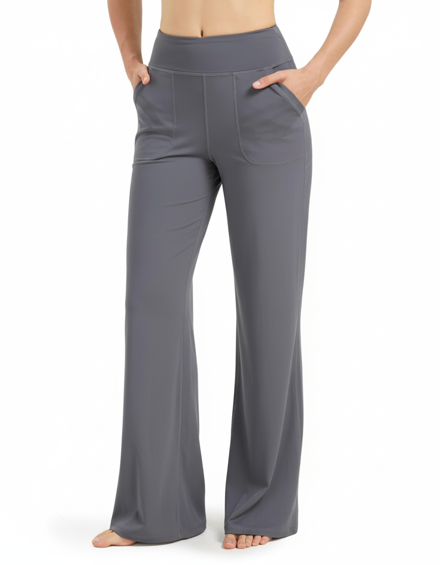 Tall Women's Wide Leg Yoga Pants with Front Pockets