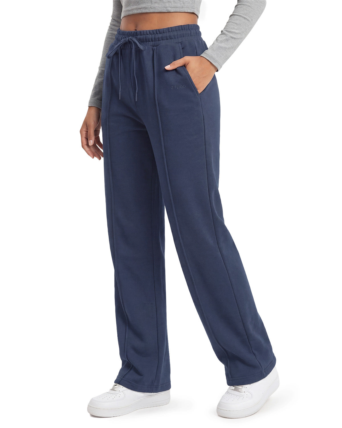 Tall Women's Wide Leg Sweatpants with Front Seam
