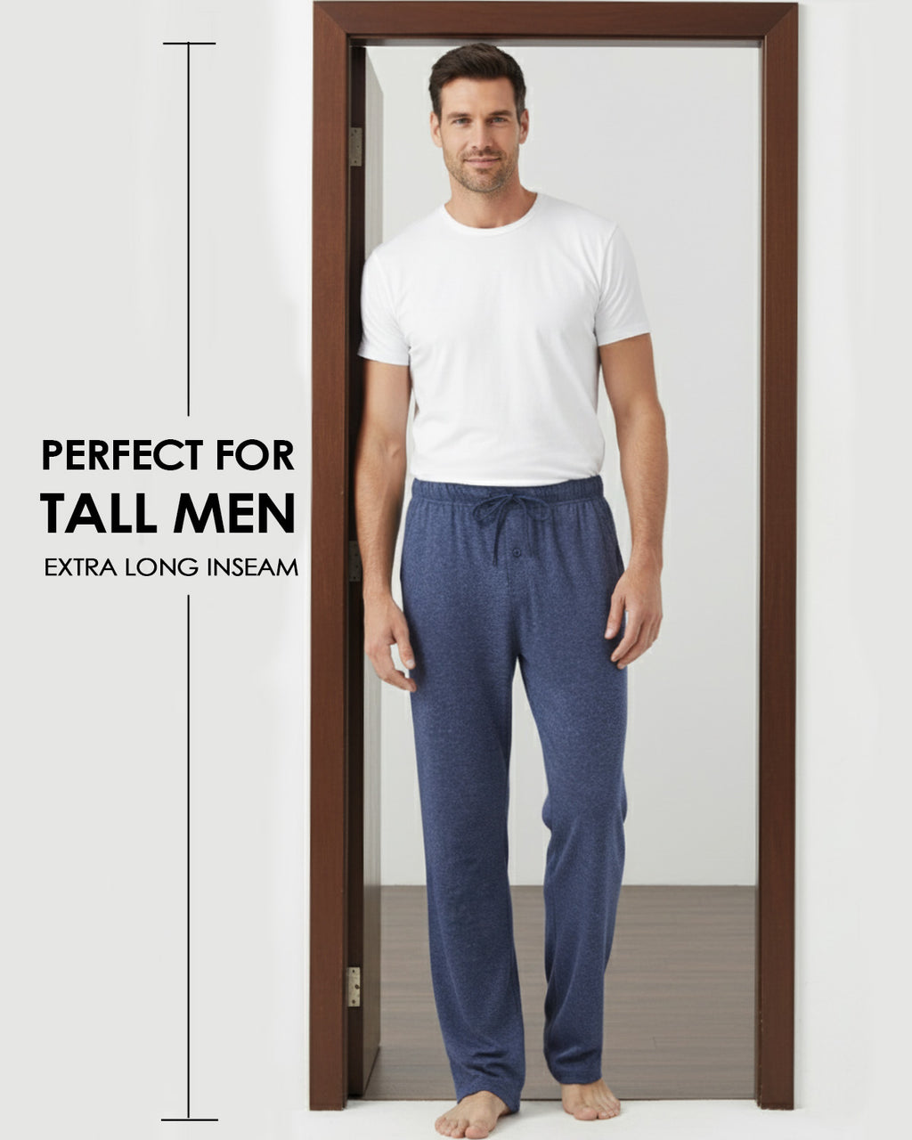 Tall Men's Pajama Pants with Pockets & Button Fly
