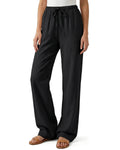 Tall Women's Drawstring Straight Leg Linen Pants