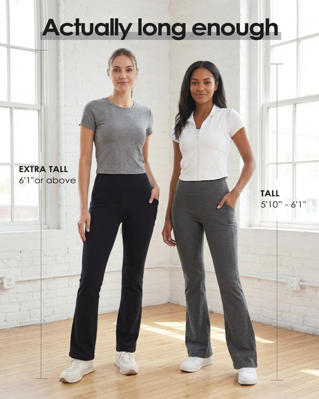 Tall Women's Cotton Flare Leggings with Side Pocket