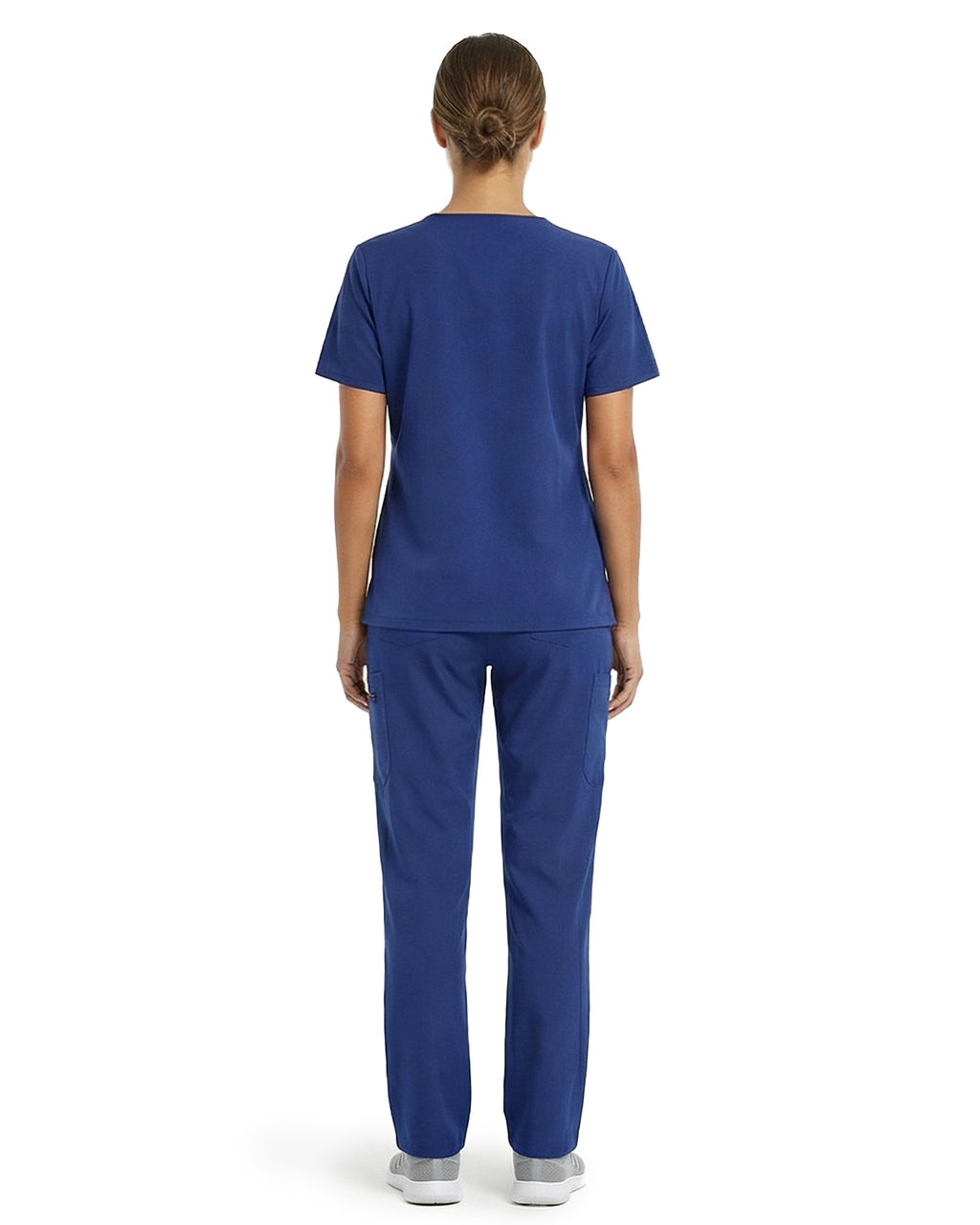 Tall Women's Scrubs Set with V Neck Top & Straight Leg Pants