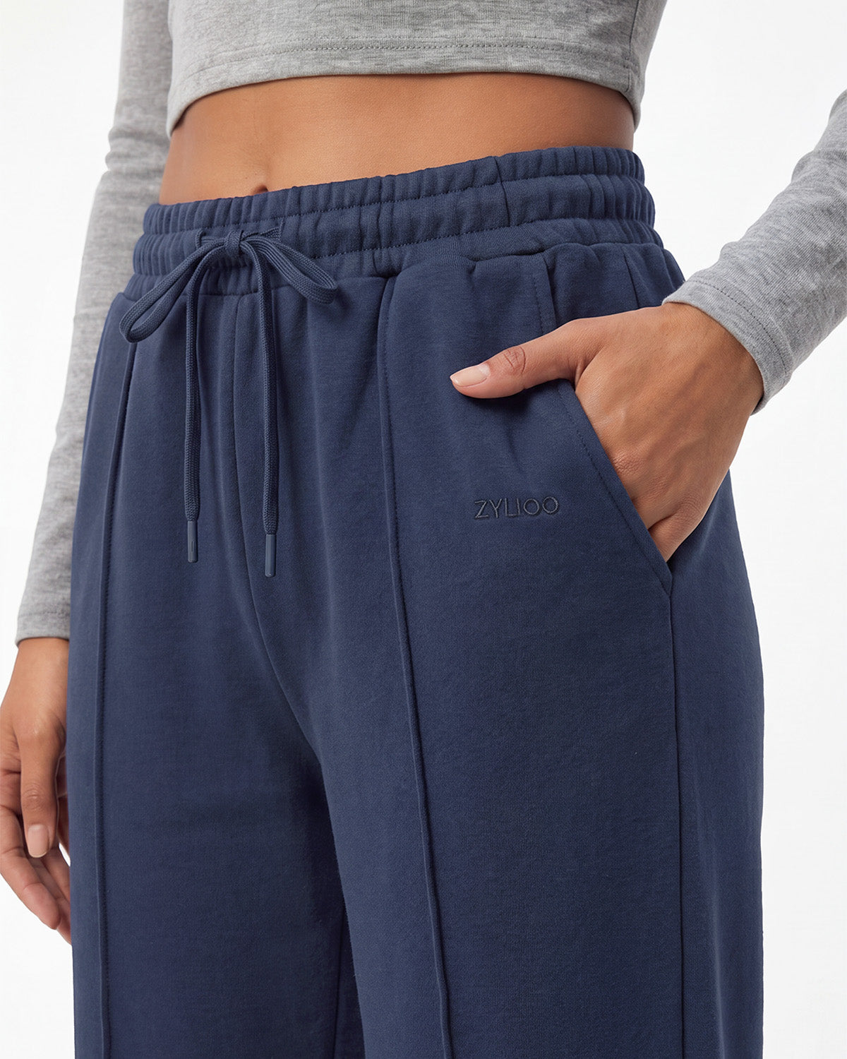 Tall Women's Wide Leg Sweatpants with Front Seam