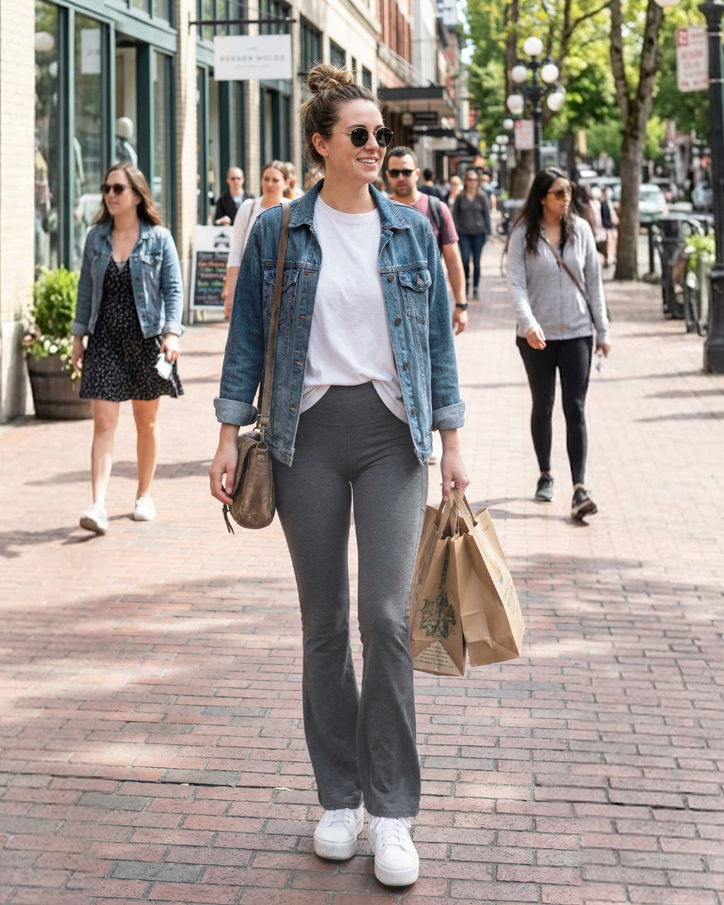 Tall Women's Cotton Flare Leggings with Side Pocket