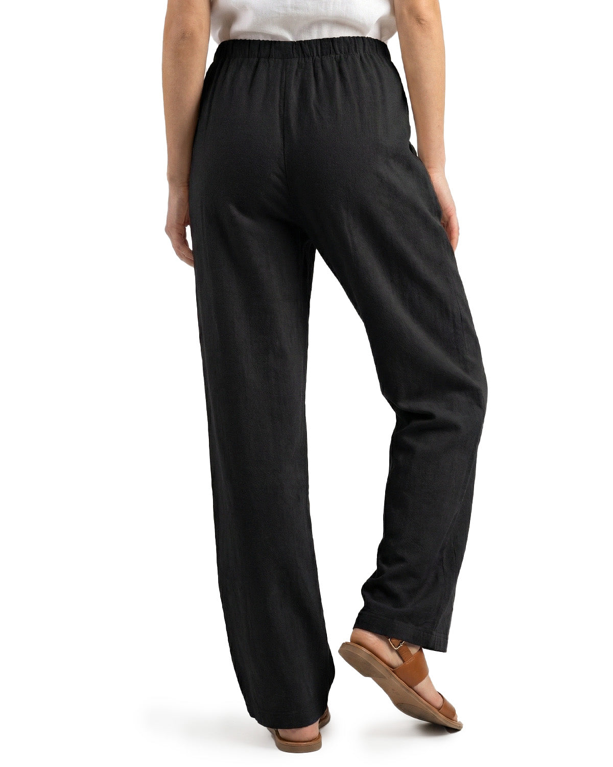 Tall Women's Drawstring Straight Leg Linen Pants