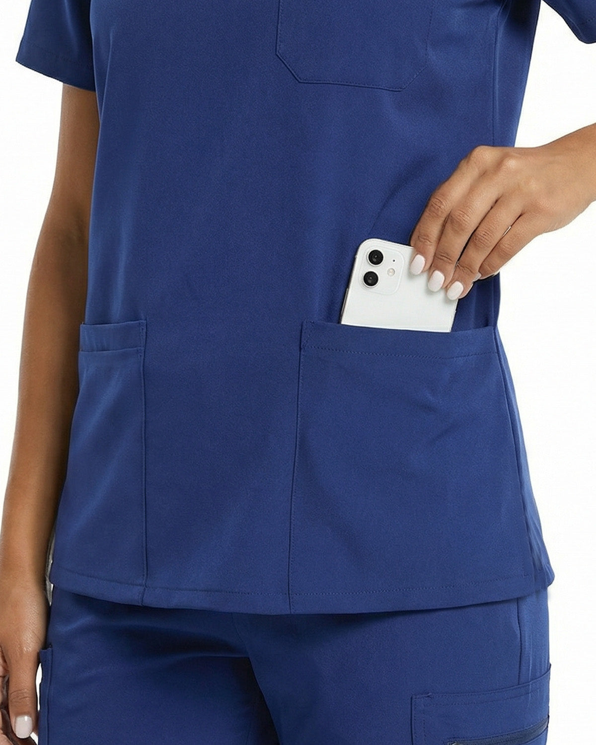 Tall Women's Scrubs Set with V Neck Top & Straight Leg Pants