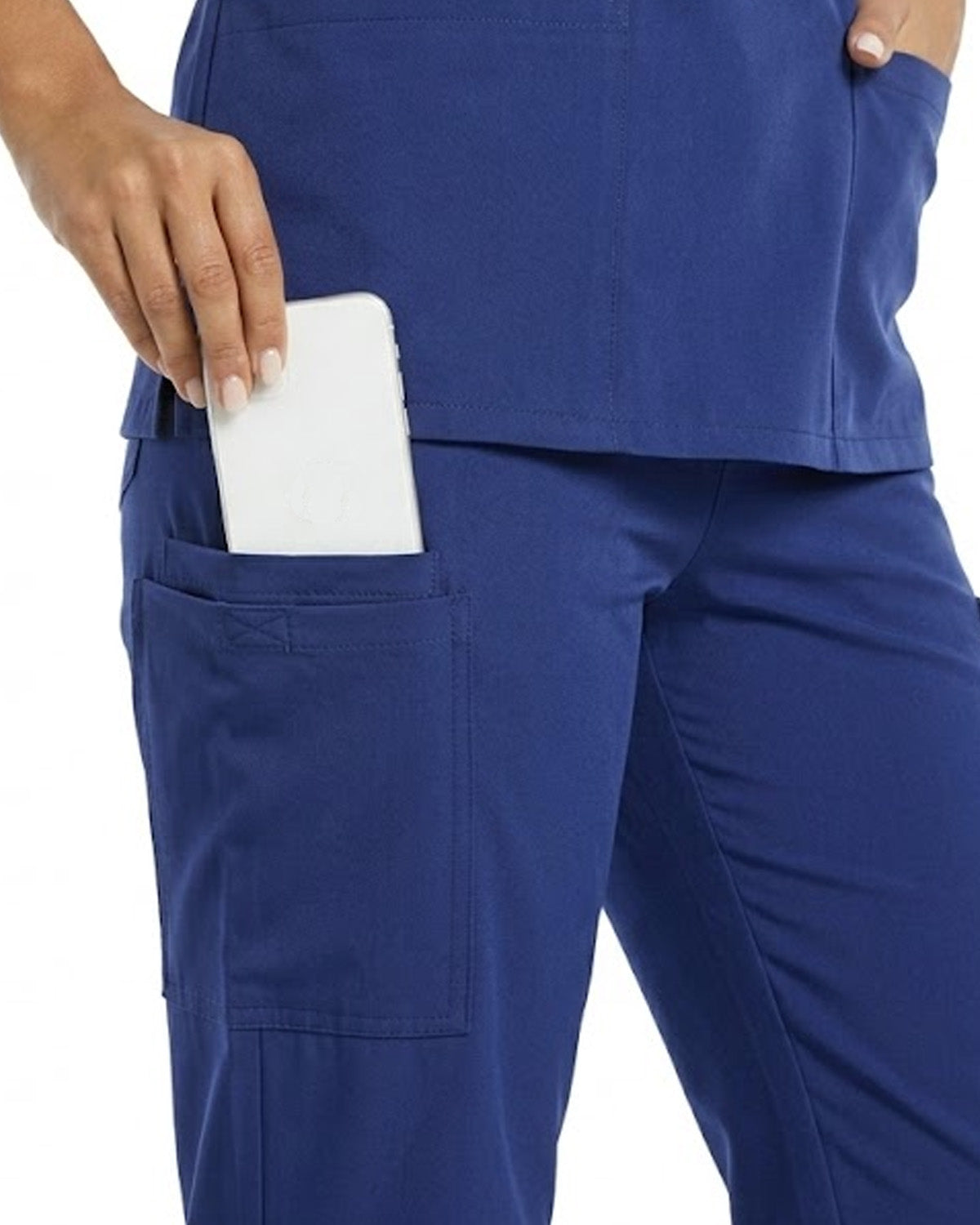 Tall Women's Scrubs Set with V Neck Top & Straight Leg Pants