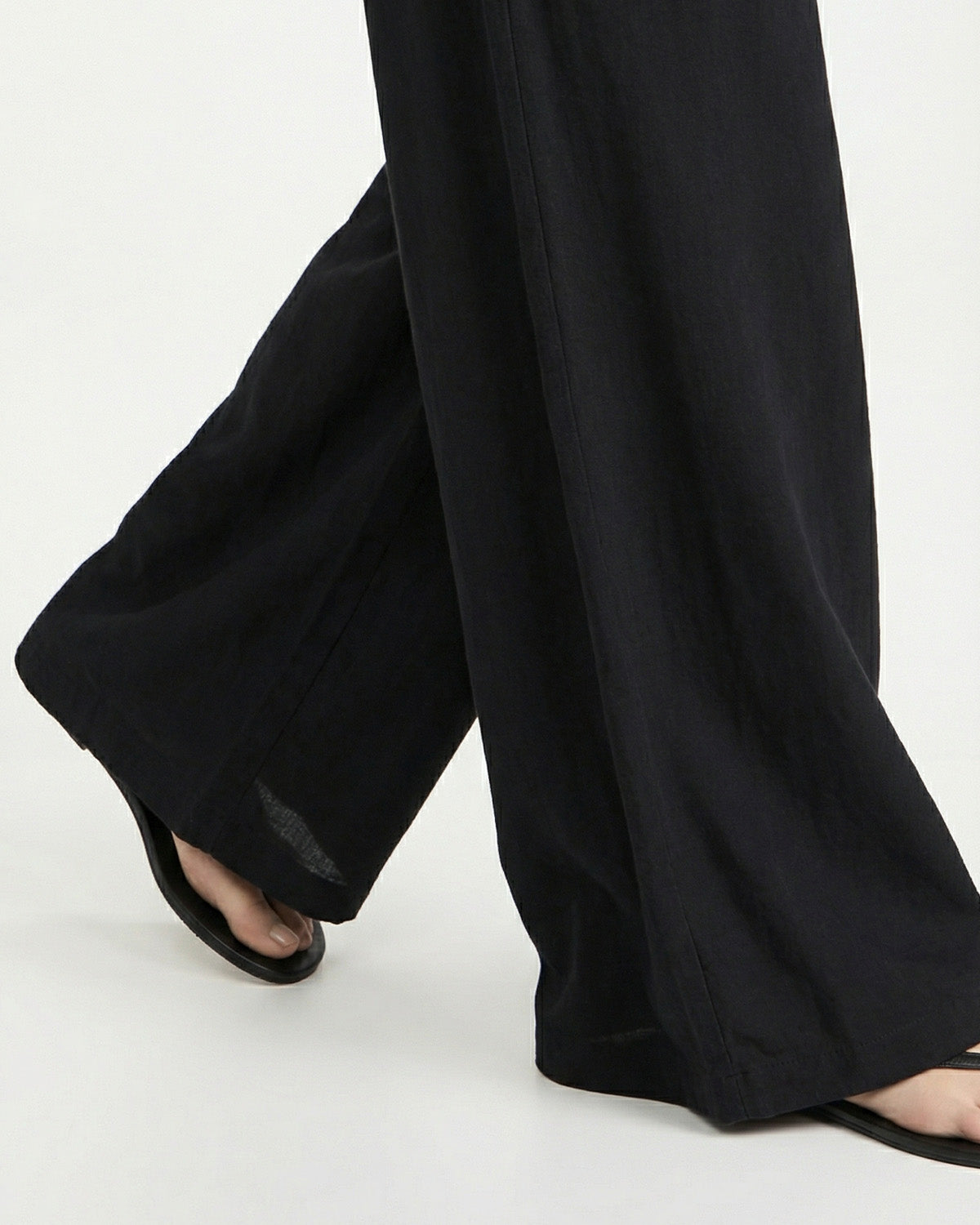 Tall Women's Cotton Smocked Waist Wide Leg Pants