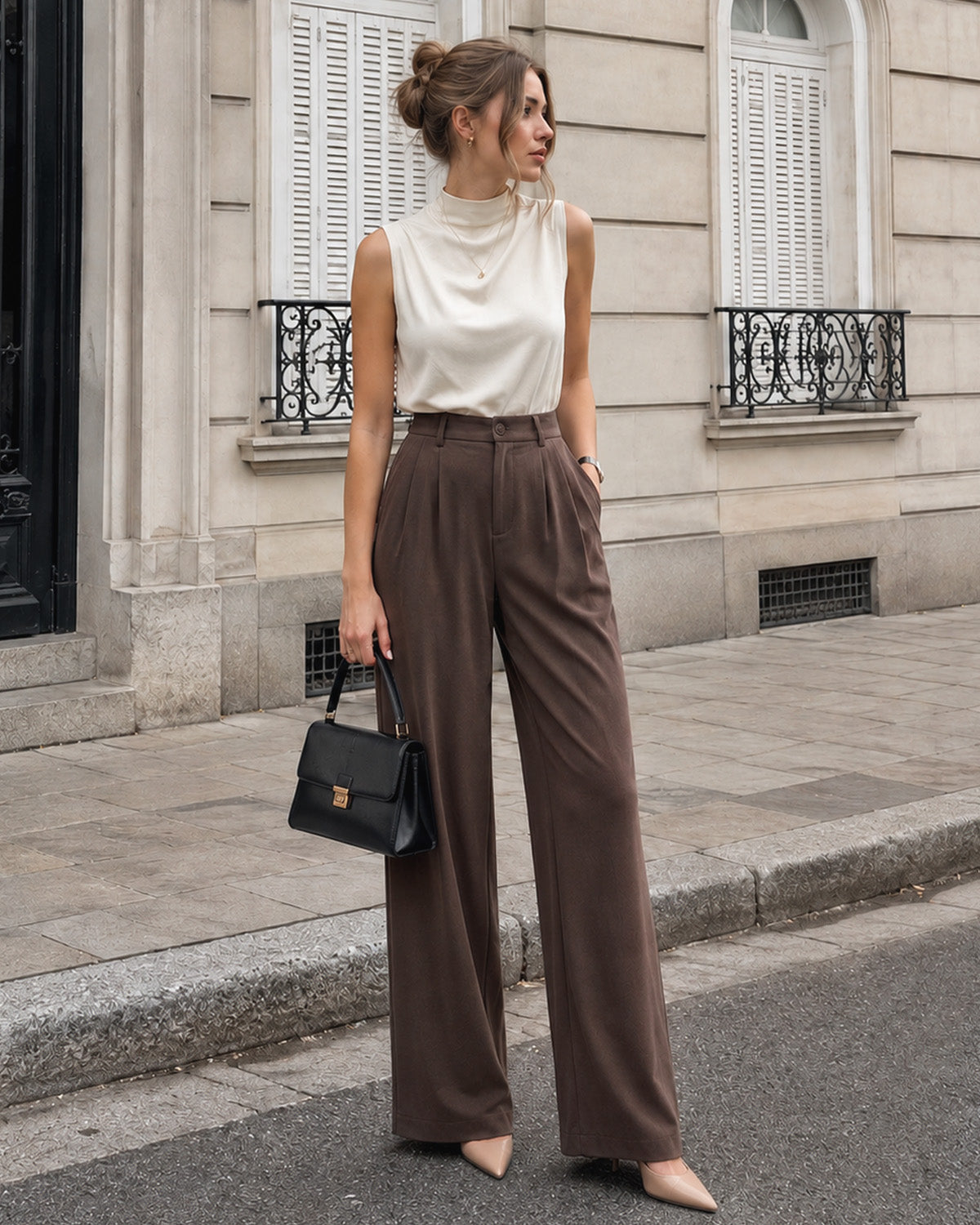 Zylioo Tall Women’s Wide Leg Dress Pants with Pockets