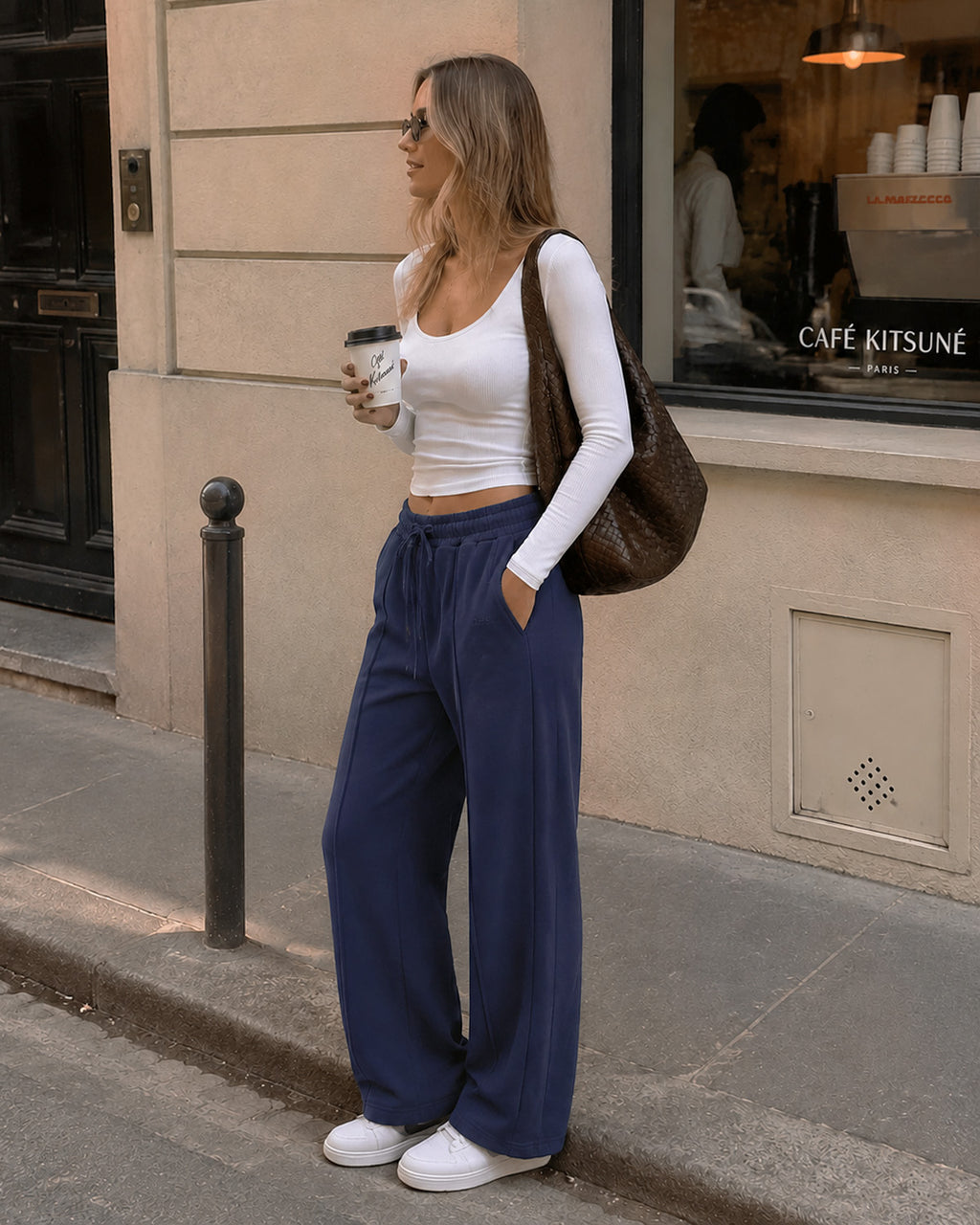 Tall Women's Wide Leg Sweatpants with Front Seam