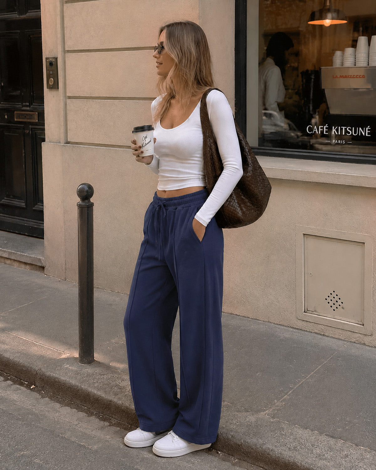 Tall Women's Wide Leg Sweatpants with Front Seam