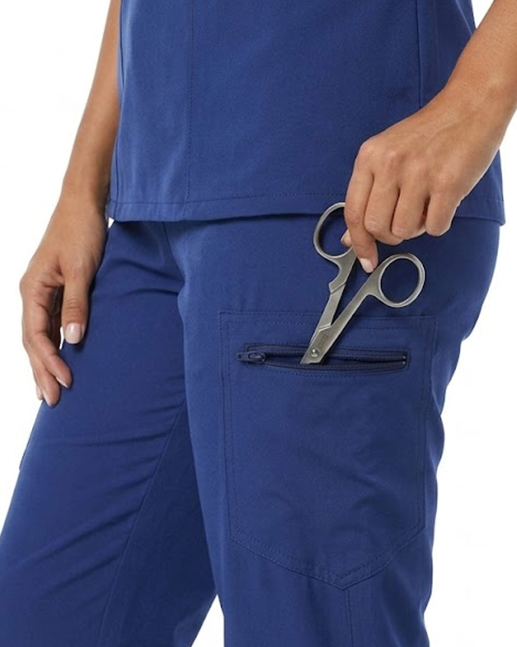 Tall Women's Scrubs Set with V Neck Top & Straight Leg Pants