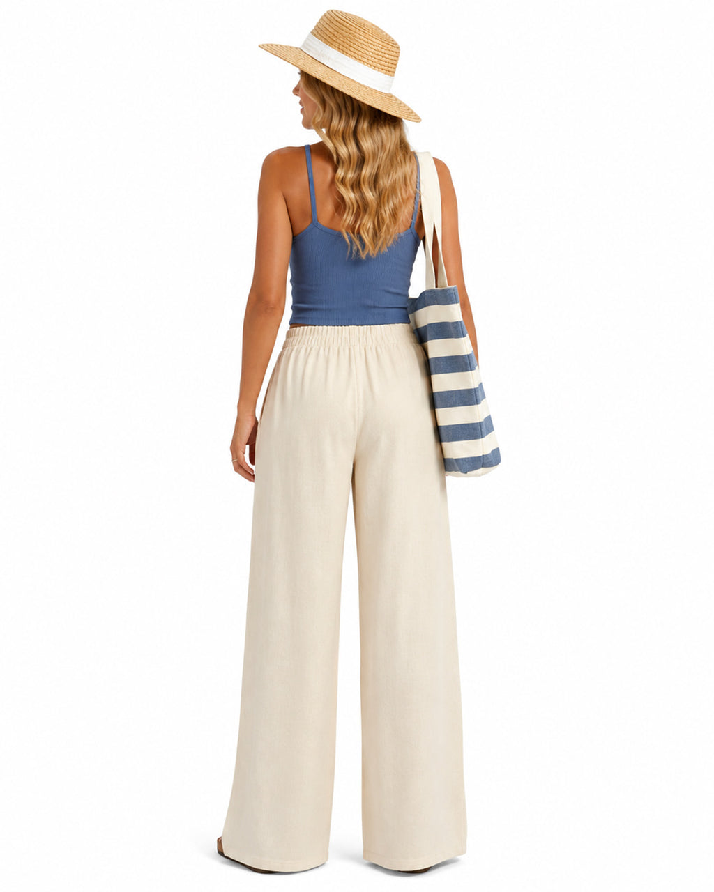 Women’s Tall Linen Wide Leg Pants with Pockets
