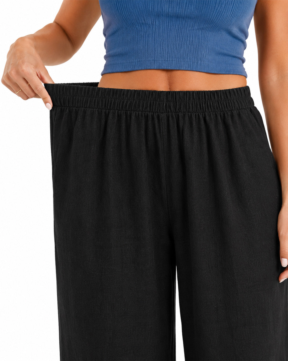 Women’s Tall Linen Wide Leg Pants with Pockets