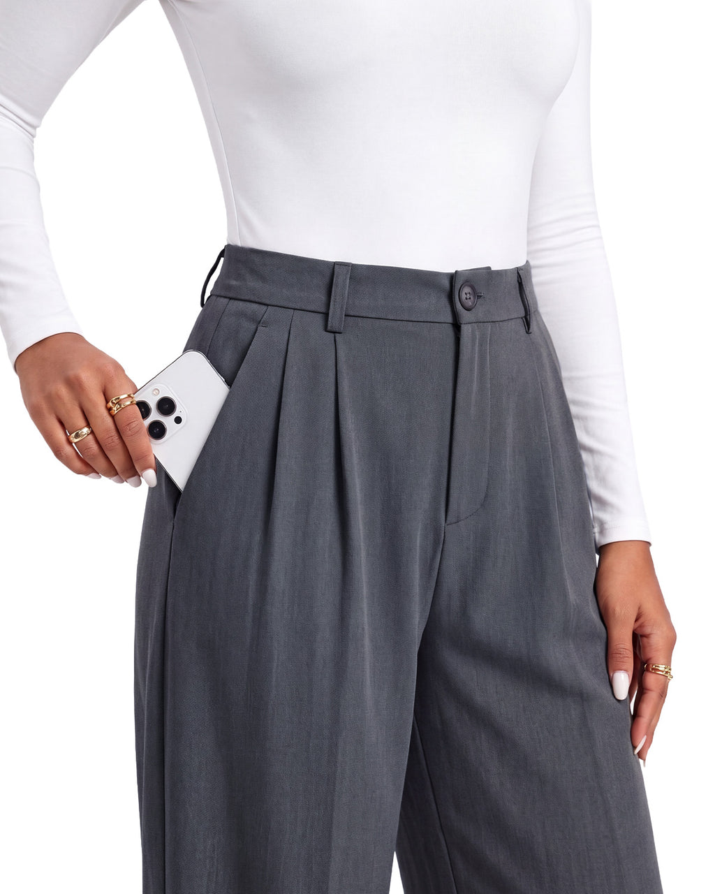 Zylioo Tall Women’s Wide Leg Dress Pants with Pockets