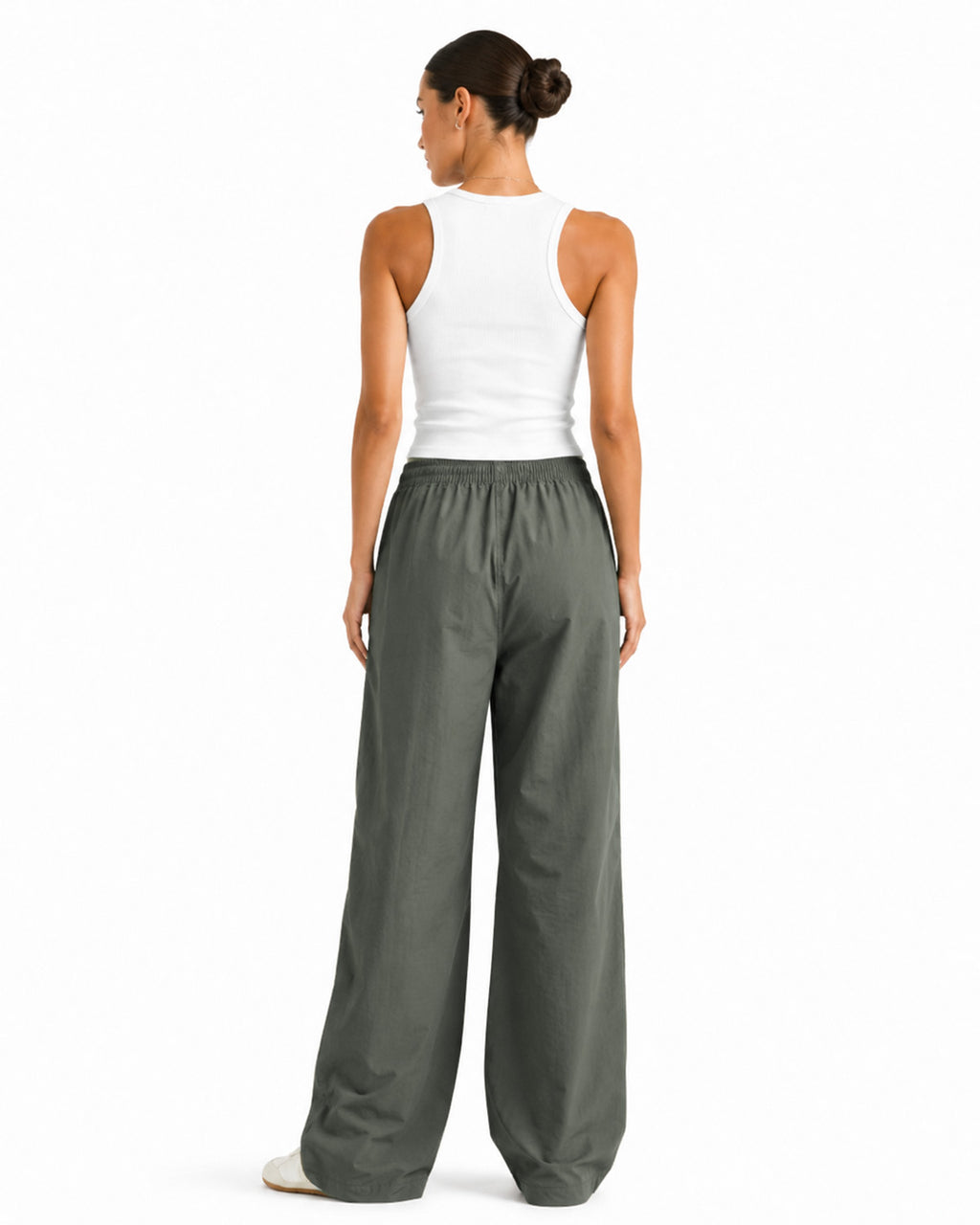 Tall Women's Baggy Parachute Pants with Adjustable Hem