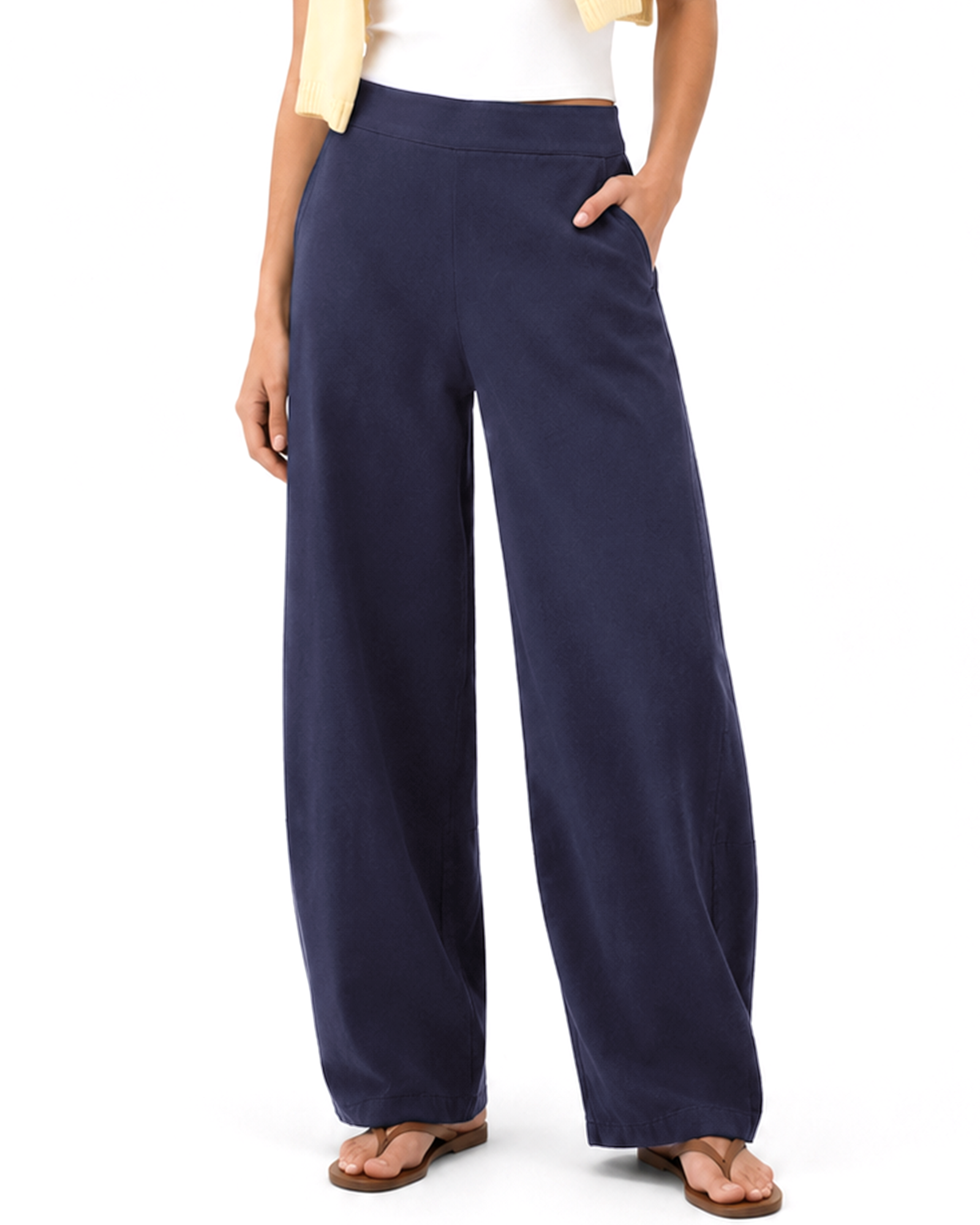 Tall Women's Cotton Stretch Barrel Leg Pants