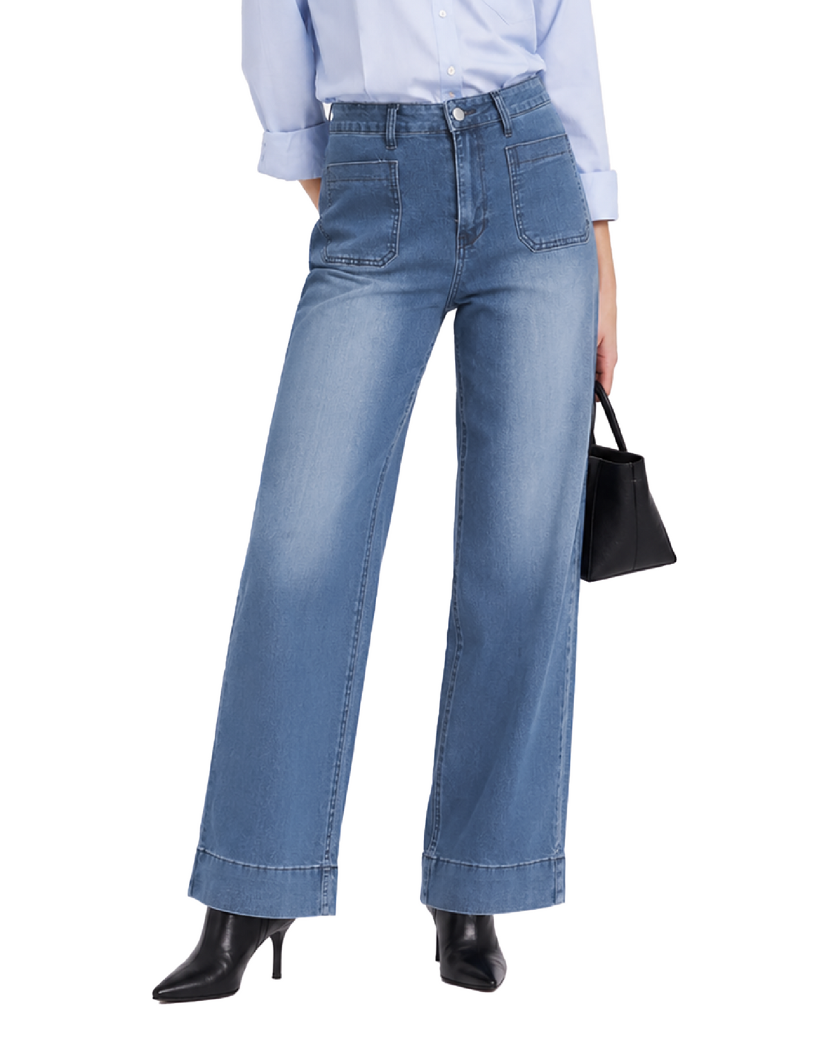 Tall Women's High Waist Wide Leg Jeans 32/34 Inseam