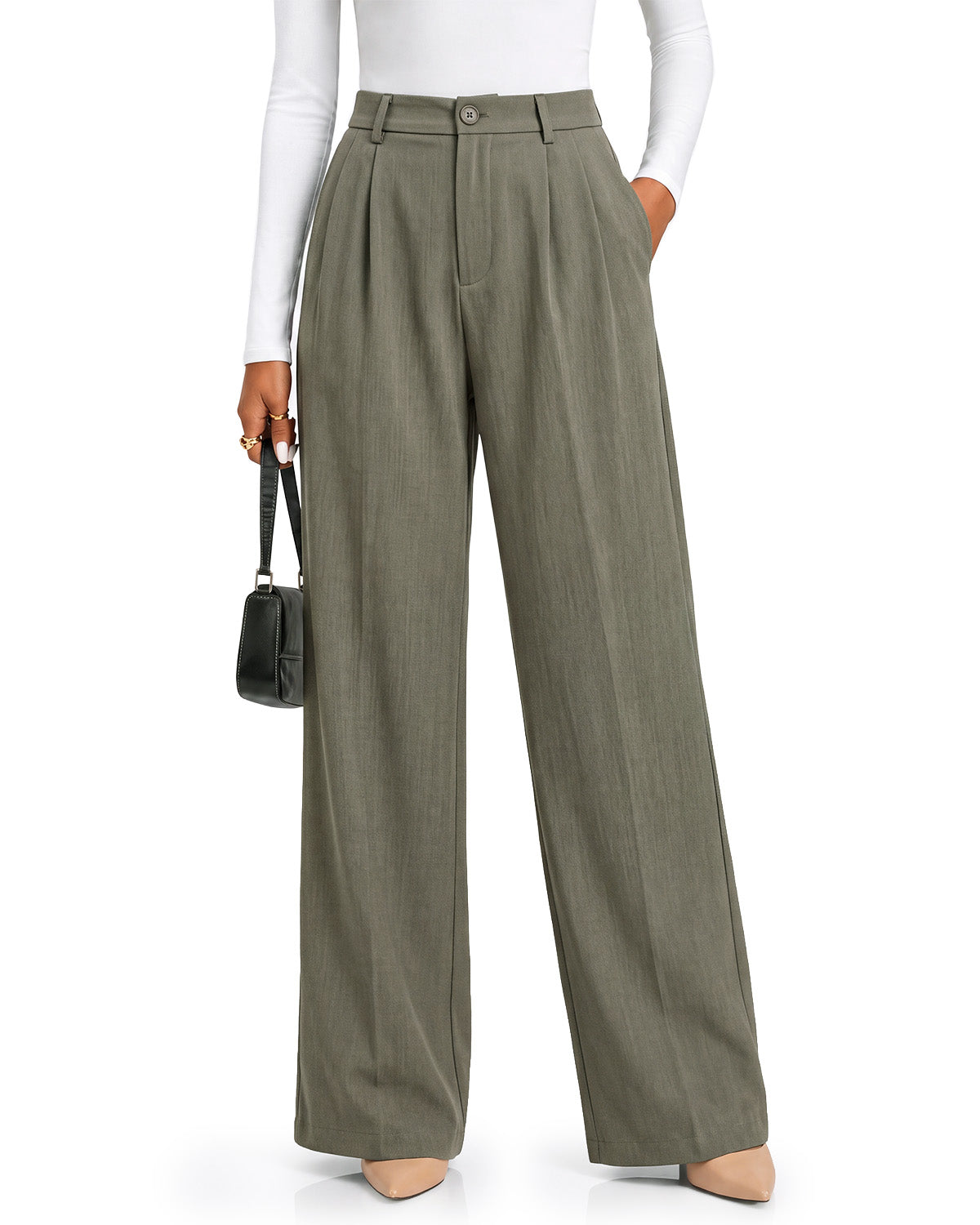 Zylioo Tall Women’s Wide Leg Dress Pants with Pockets