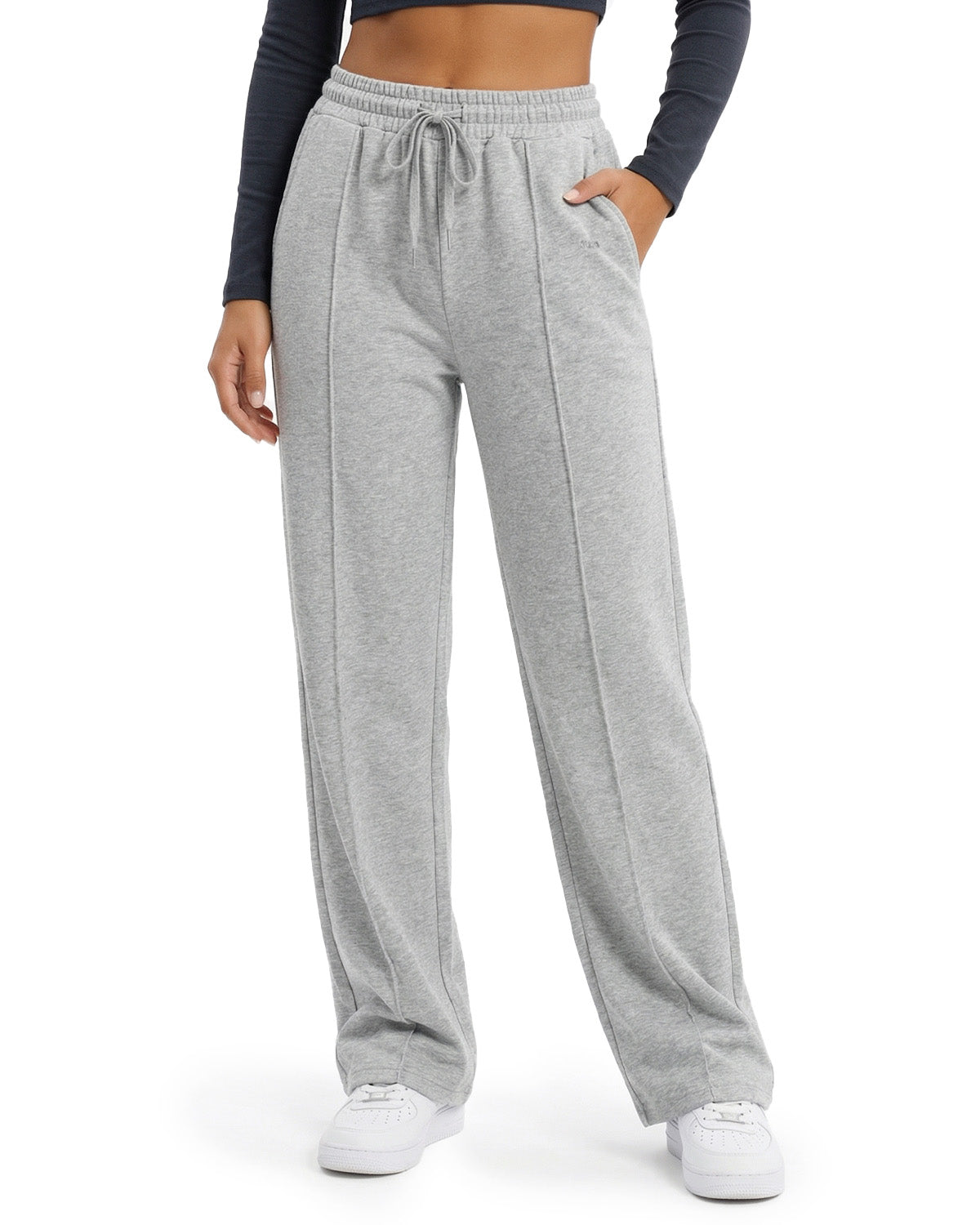 Tall Women's Wide Leg Sweatpants with Front Seam