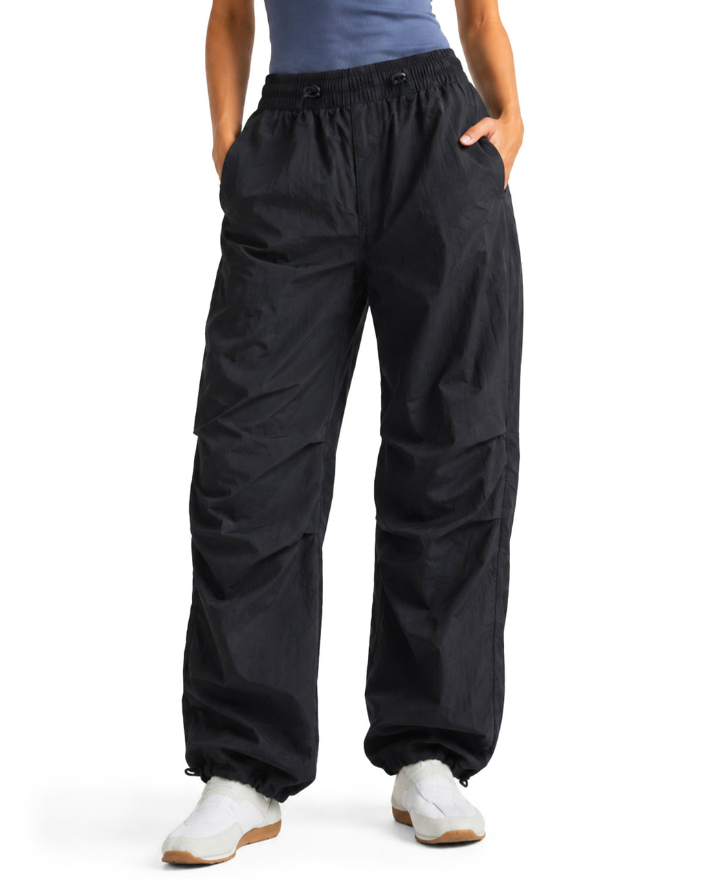 Tall Women's Baggy Parachute Pants with Adjustable Hem