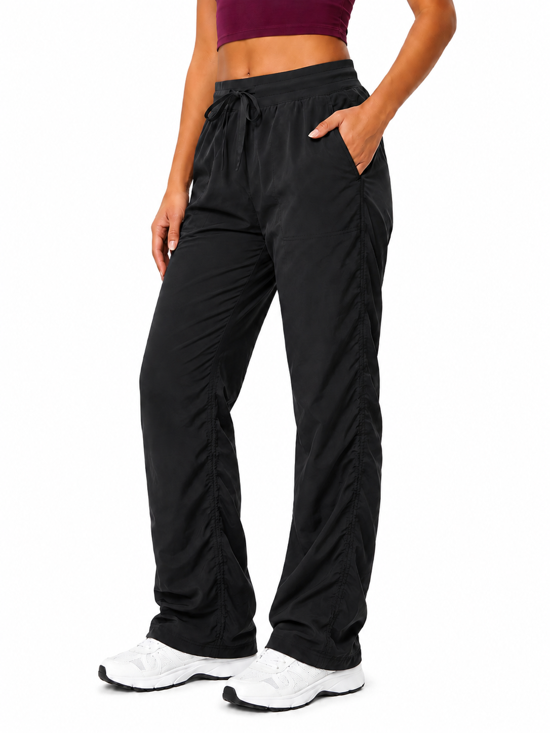 Tall Women's Quick Dry Ruched Hiking Joggers with Pockets