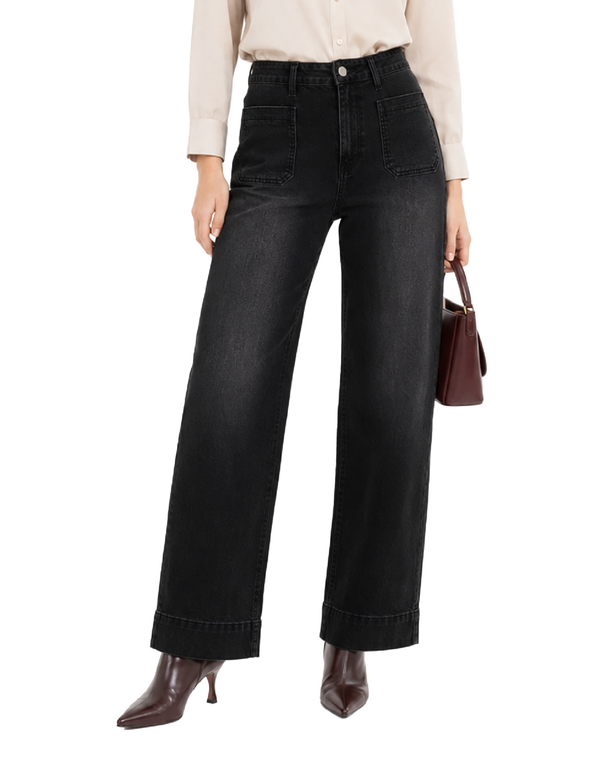 Tall Women's High Waist Wide Leg Jeans 32/34 Inseam