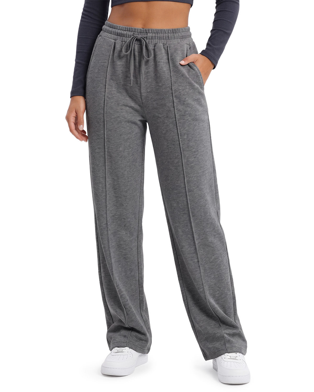 Tall Women's Wide Leg Sweatpants with Front Seam