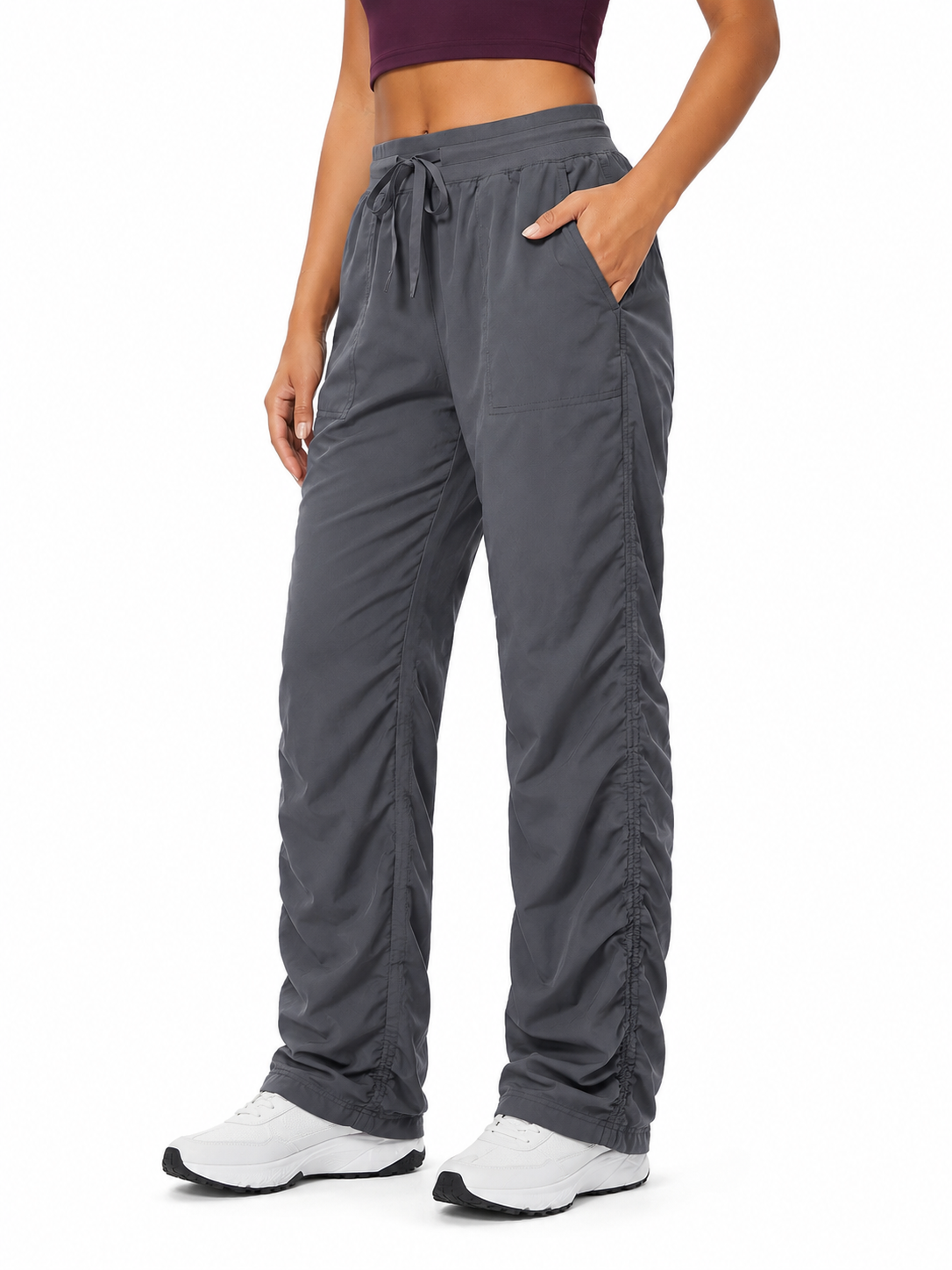Tall Women's Quick Dry Ruched Hiking Joggers with Pockets