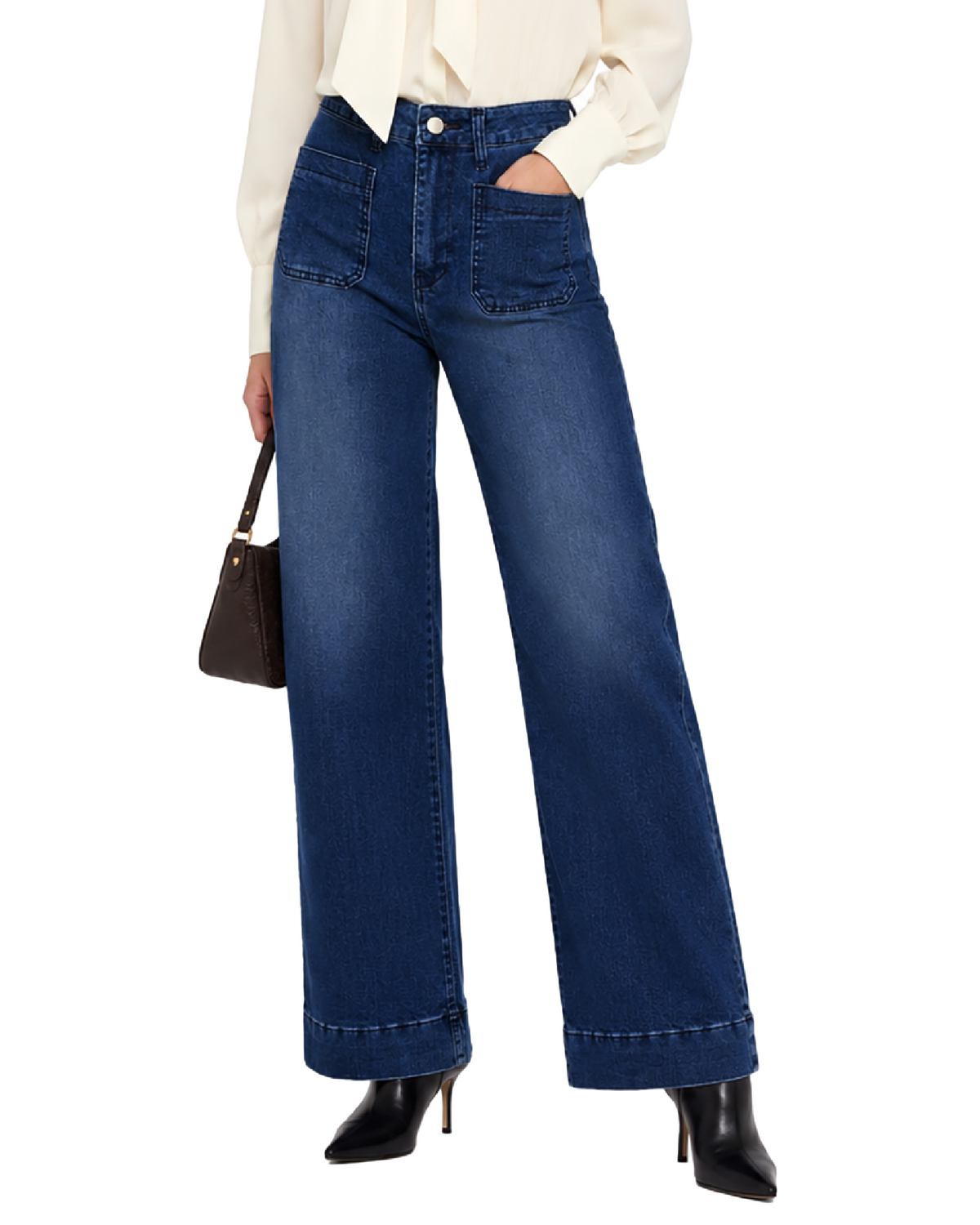 Tall Women's High Waist Wide Leg Jeans 32/34 Inseam