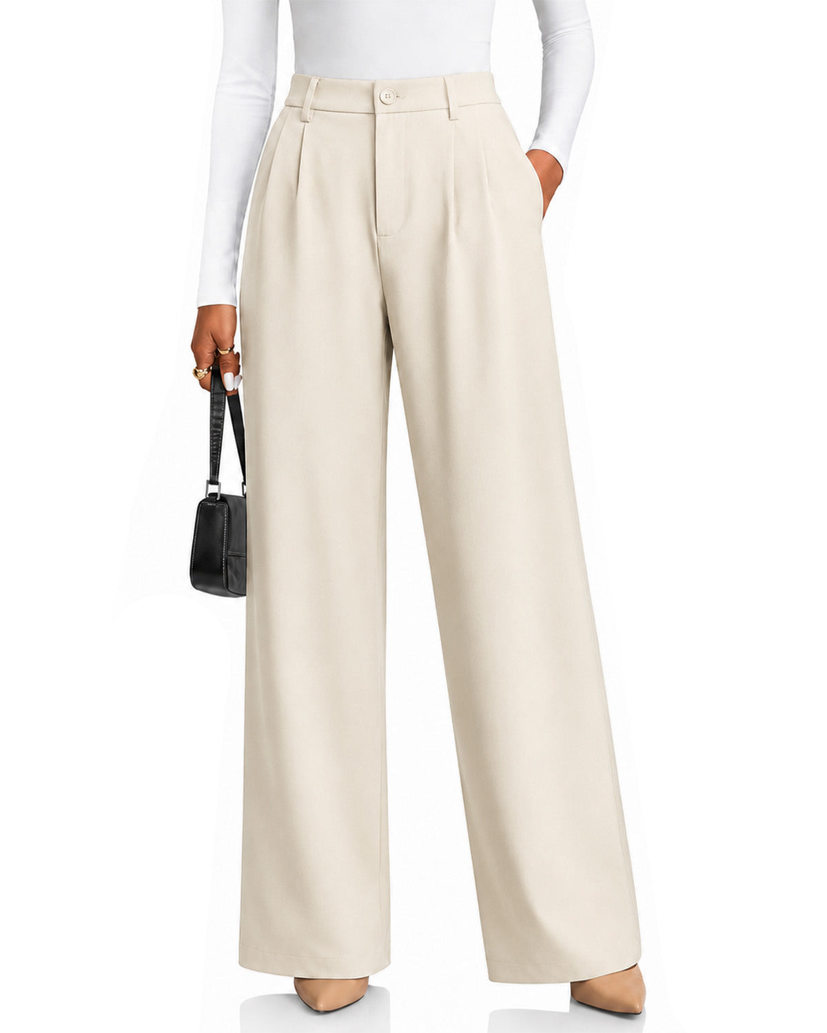 Zylioo Tall Women’s Wide Leg Dress Pants with Pockets