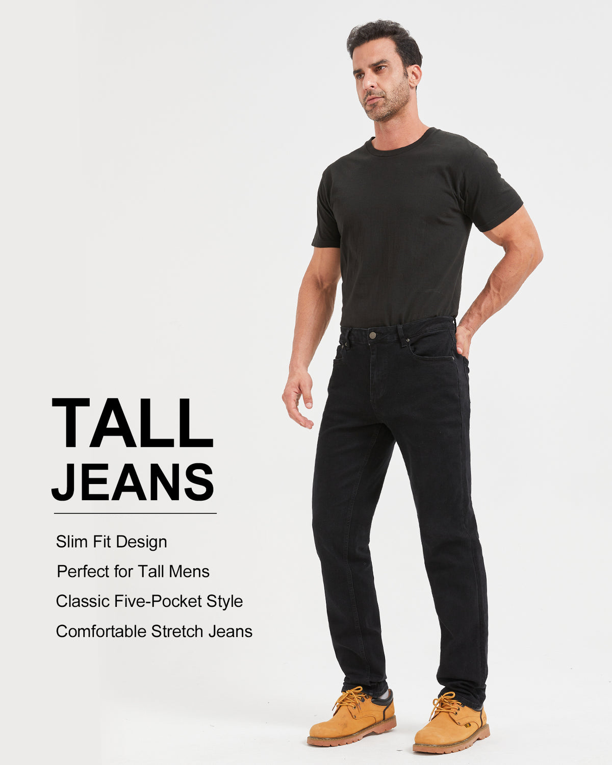 Tall Men's Slim Fit Stretch Jeans 34/36 Inseam