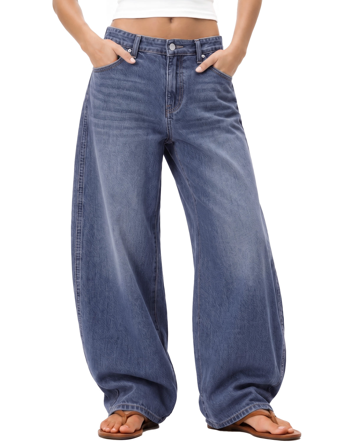 Tall Women's Barrel Leg Jeans 32/34 Inseam