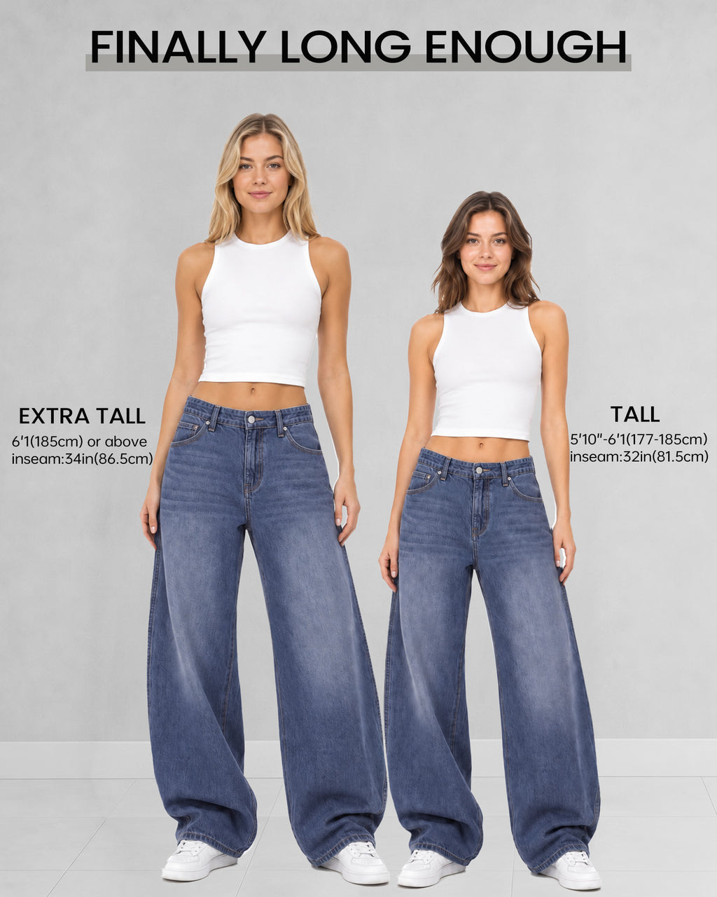 Tall Women's Barrel Leg Jeans 32/34 Inseam