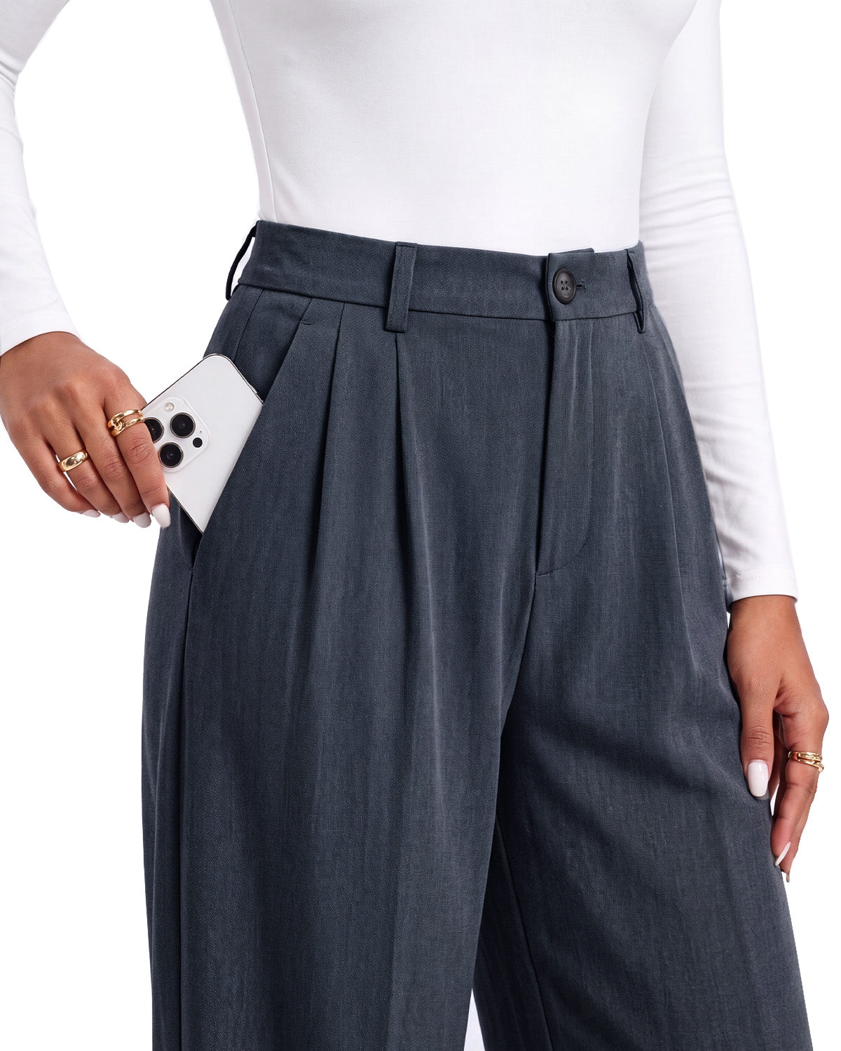 Zylioo Tall Women’s Wide Leg Dress Pants with Pockets