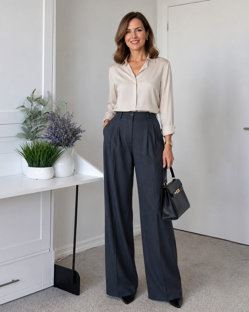 Zylioo Tall Women’s Wide Leg Dress Pants with Pockets