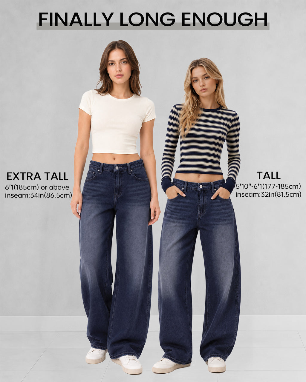 Tall Women's Barrel Leg Jeans 32/34 Inseam