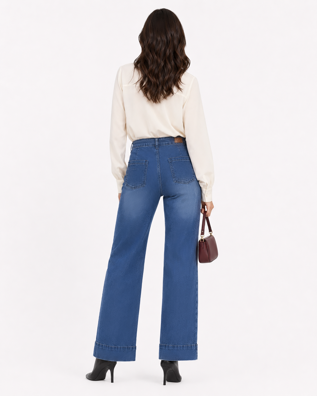Tall Women's High Waist Wide Leg Jeans 32/34 Inseam