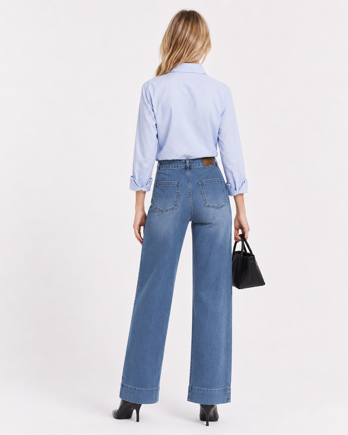 Tall Women's High Waist Wide Leg Jeans 32/34 Inseam