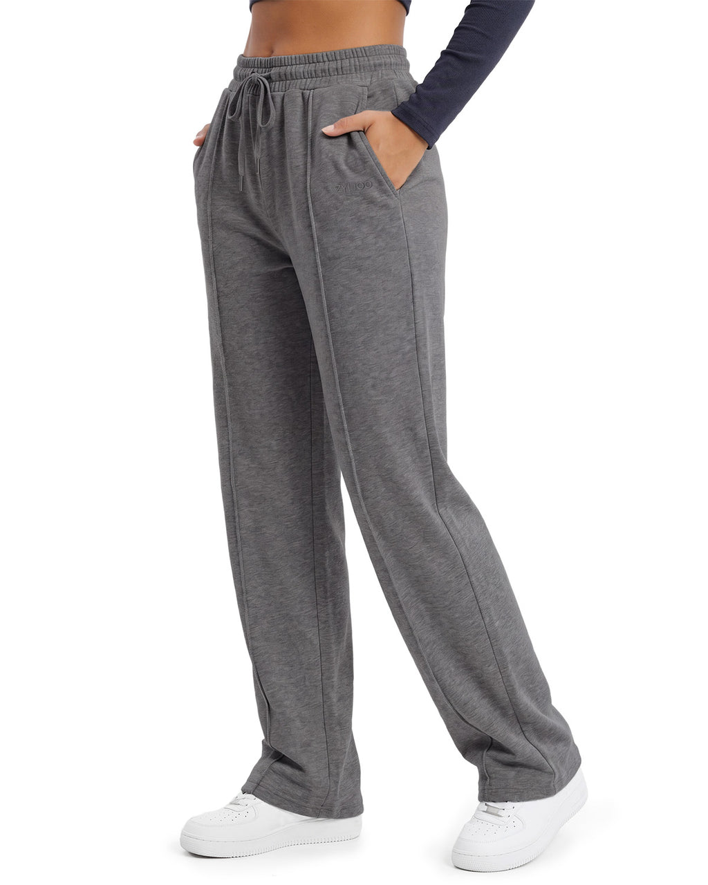 Tall Women's Wide Leg Sweatpants with Front Seam