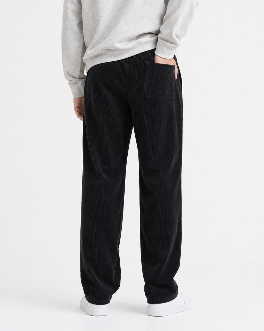Tall Men's Corduroy Pants Straight Leg with Drawstring Waist