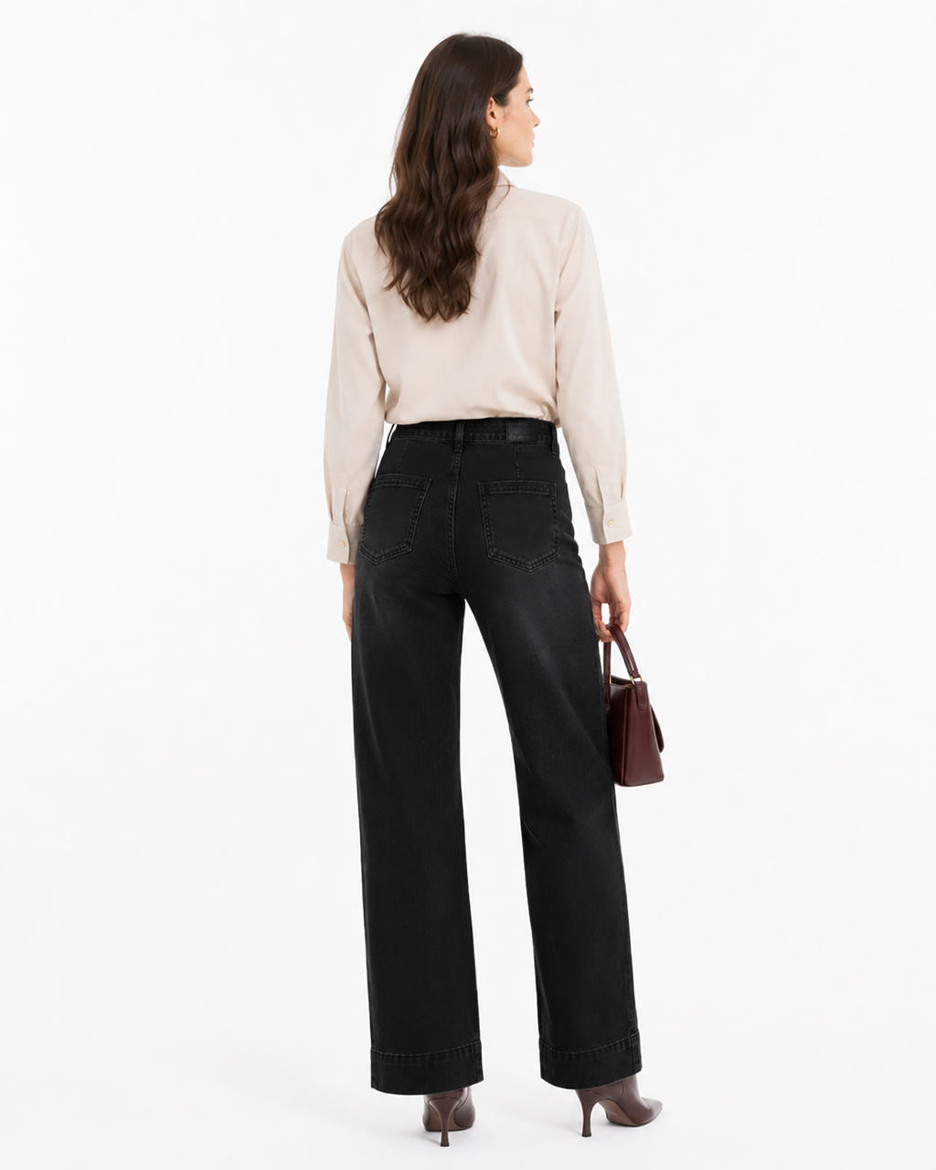 Tall Women's High Waist Wide Leg Jeans 32/34 Inseam