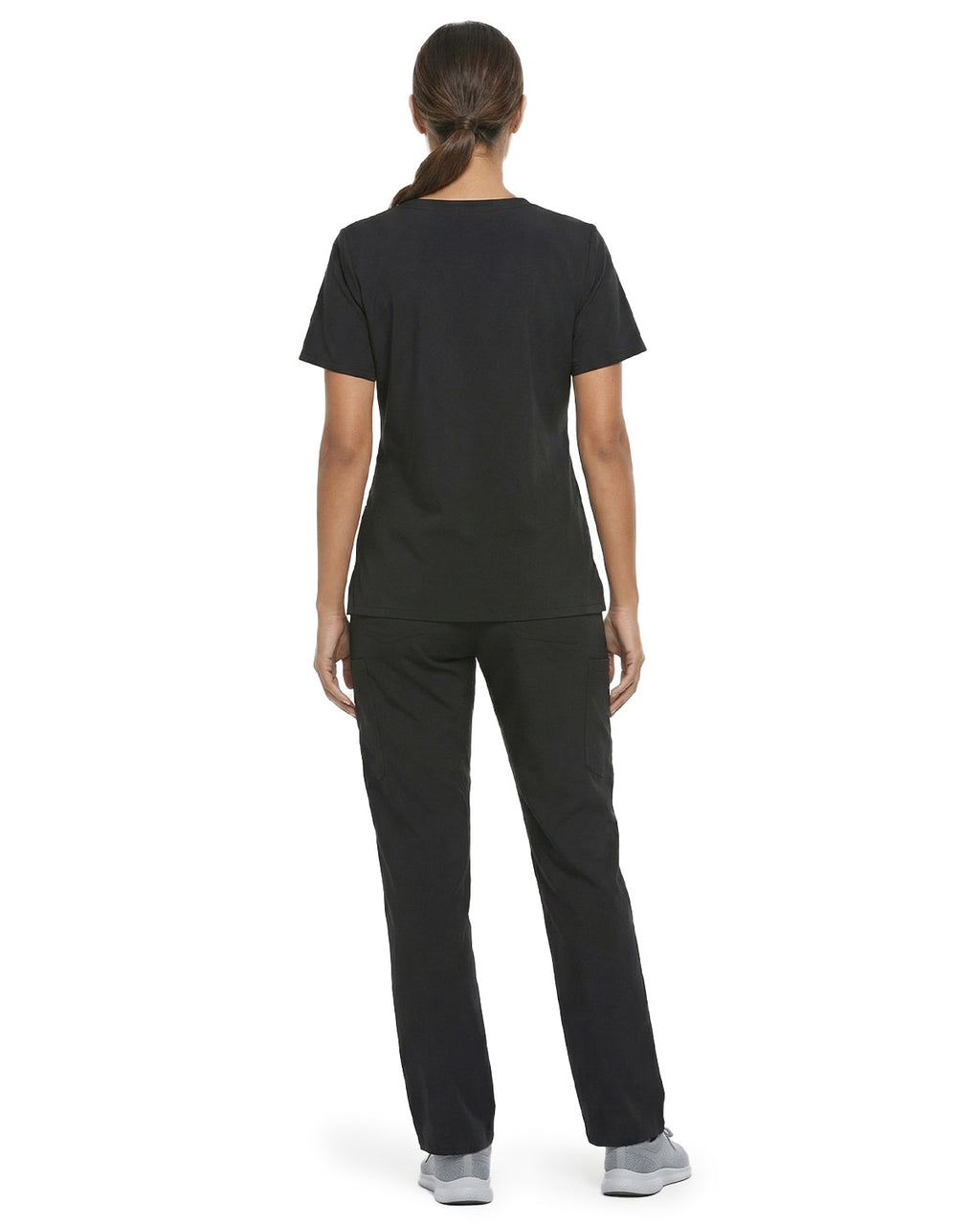 Tall Women's Scrubs Set with V Neck Top & Straight Leg Pants