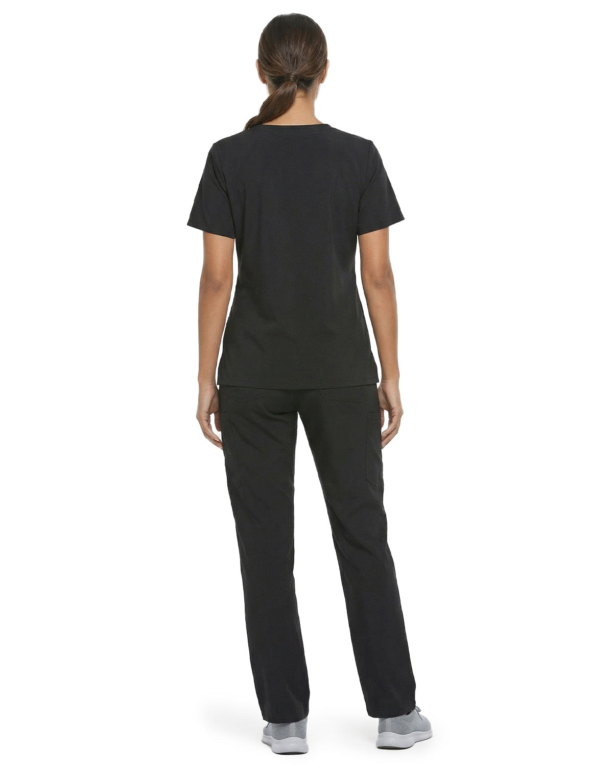 Tall Women's Scrubs Set with V Neck Top & Straight Leg Pants