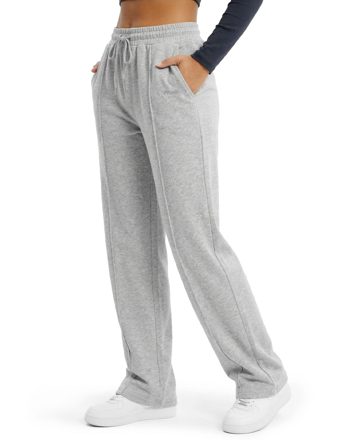 Tall Women's Wide Leg Sweatpants with Front Seam