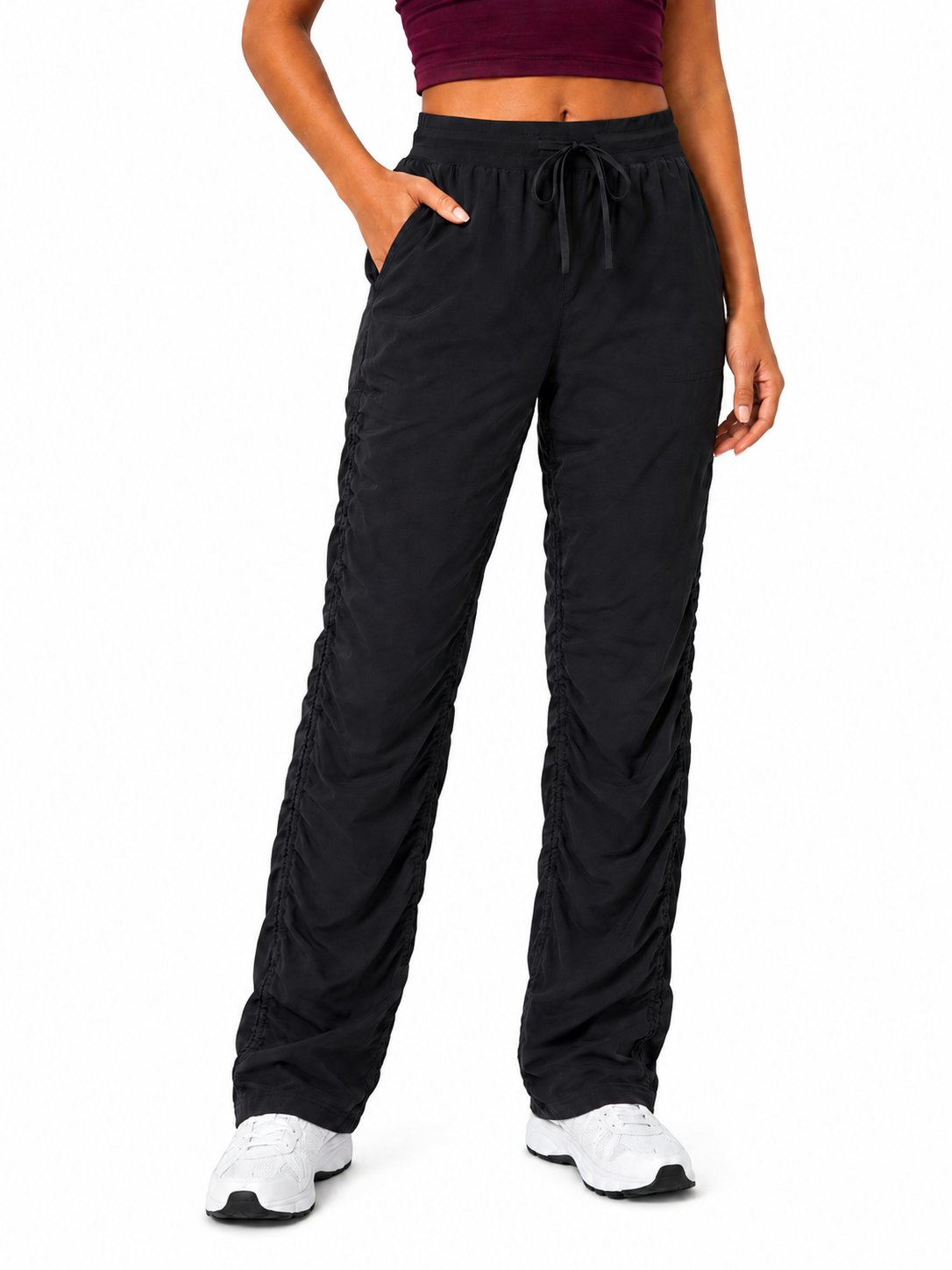 Tall Women's Quick Dry Ruched Hiking Joggers with Pockets