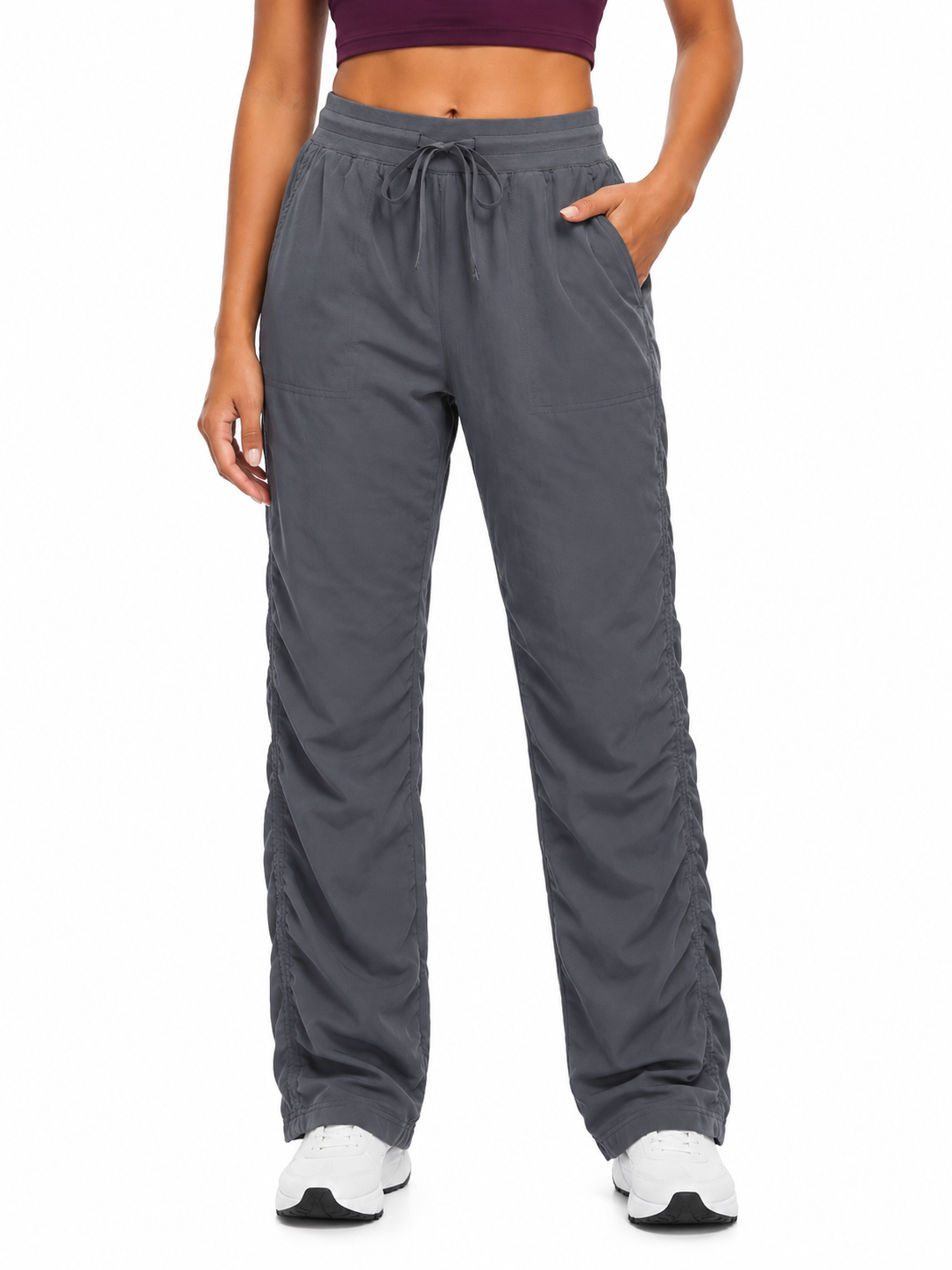 Tall Women's Quick Dry Ruched Hiking Joggers with Pockets
