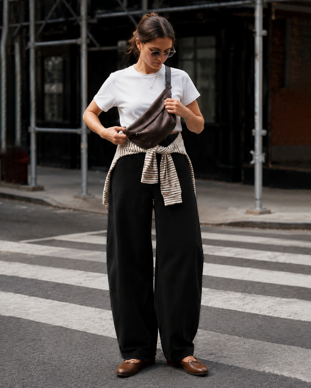 Tall Women's Cotton Stretch Barrel Leg Pants