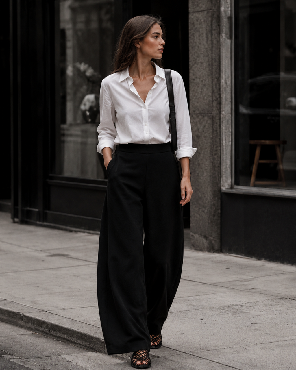 Tall Women's Cotton Stretch Barrel Leg Pants